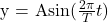 $y = A\sin (\frac{2\pi}{T}t)