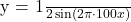 $y = \frac{1}{2}\sin (2\pi\cdot 100x)